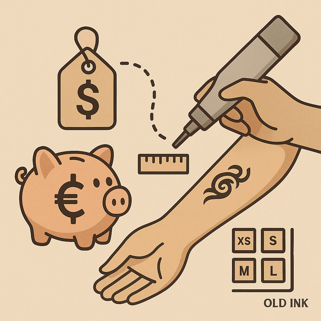 Pret indepartare tatuaj - comparație costuri pentru diferite dimensiuni tatuaje